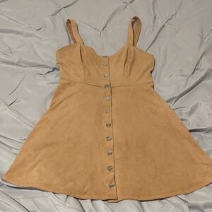 Forever 21 Tan Button-Down Mini Dress